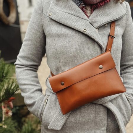 Kabelka kožená dámská hnědá- LINA- Atelier Blaha