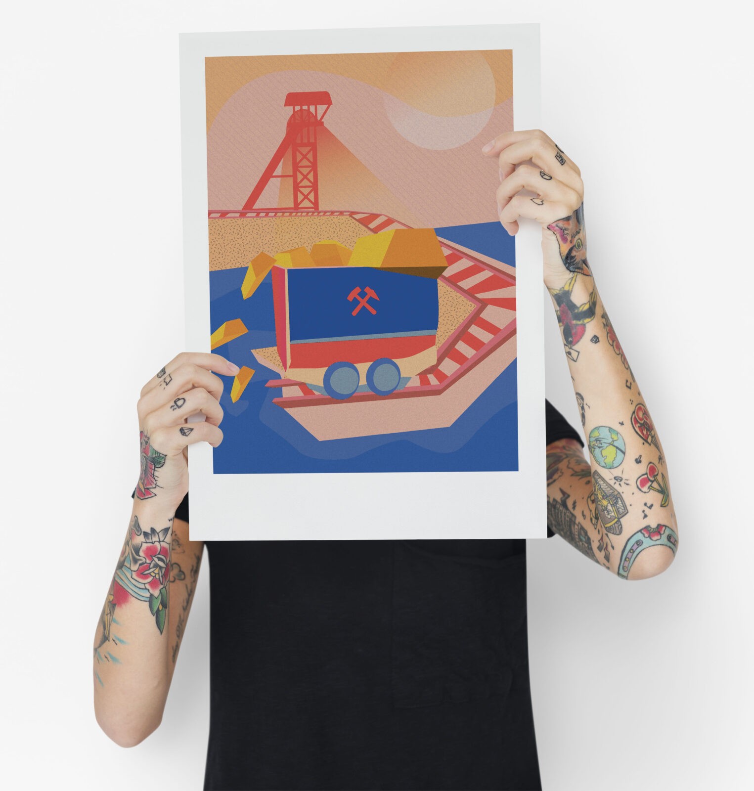 Grafika A3 - Bánský vozík - Jan Michoin Grafika A3 - Bánský vozík - Jan Michoin