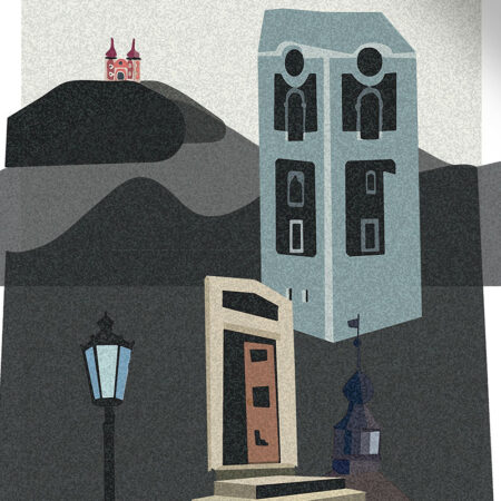 Grafika A3 - Dotek historie dveře - Jan Michoin