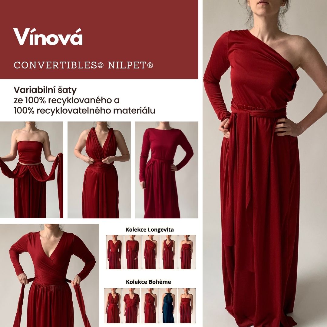 Vínové variabilní šaty NILPET Bohéme - Convertibles Vínové variabilní šaty NILPET Bohéme - Convertibles