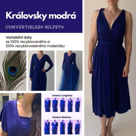 Modré variabilní šaty NILPET Bohéme - dlouhé - Convertibles