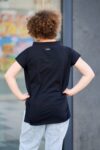 Černé triko se stojáčkem – stříbrná linka – TATE Wear