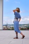 Světle modré kimono šaty s páskem – TATE Wear