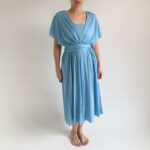 Světle modré variabilní šaty NILPLA Bohéme – midi – Convertibles