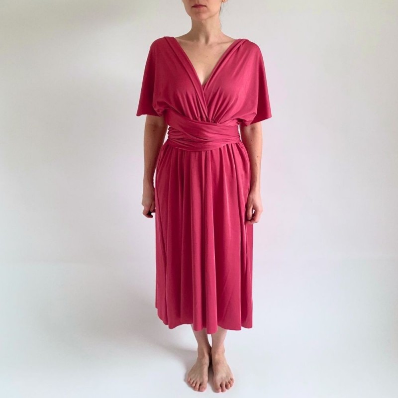 Magenta variabilní šaty NILPLA Bohéme - midi - Convertibles Magenta variabilní šaty NILPLA Bohéme - midi - Convertibles