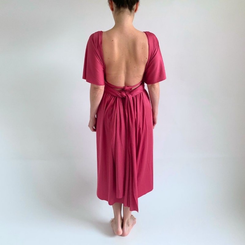 Magenta variabilní šaty NILPLA Bohéme - midi - Convertibles Magenta variabilní šaty NILPLA Bohéme - midi - Convertibles