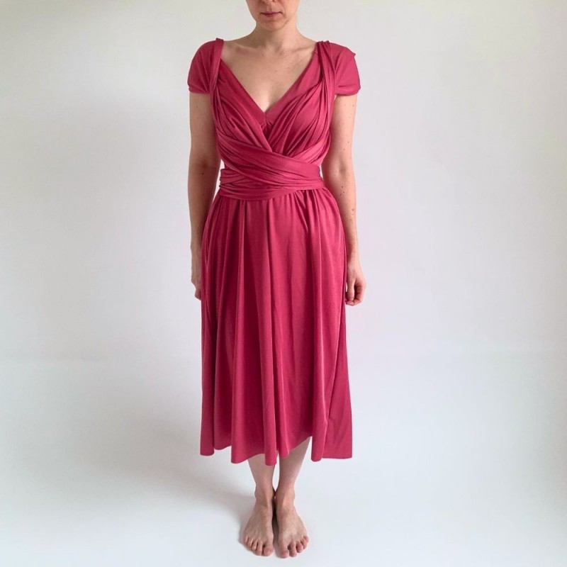 Magenta variabilní šaty NILPLA Bohéme - midi - Convertibles Magenta variabilní šaty NILPLA Bohéme - midi - Convertibles