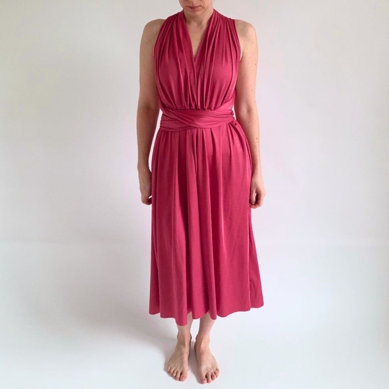 Magenta variabilní šaty NILPLA Bohéme - midi - Convertibles Magenta variabilní šaty NILPLA Bohéme - midi - Convertibles