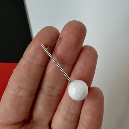 Dřevěné náušnice Bauhaus Simple White