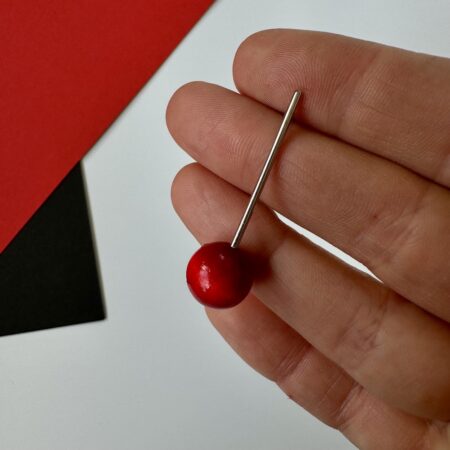 Dřevěné náušnice Bauhaus Simple Red
