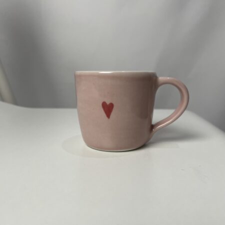 Růžový hrnek porcelánový srdíčko 80 ml - Darouge