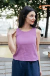 Mušelínový top Rory mauve – Reparáda