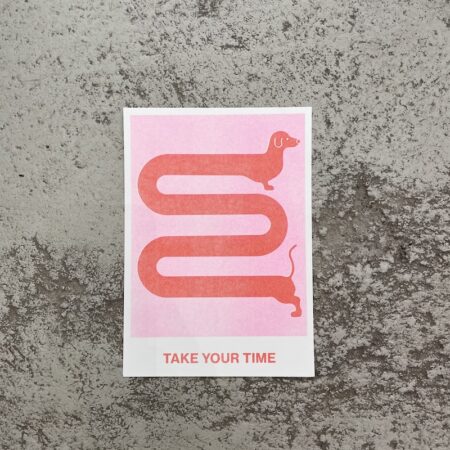 Malý riso-print, Take your time (red/pink) - Laura Flídrová