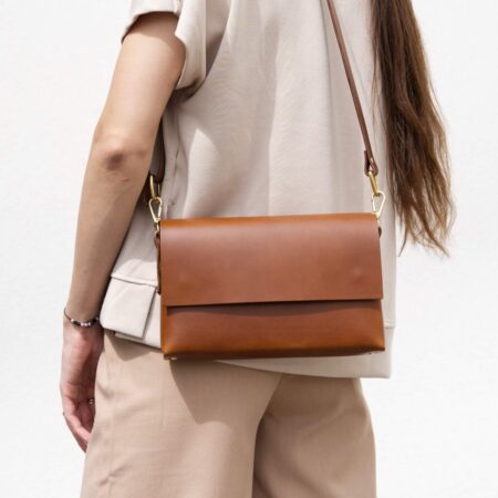 Kabelka Vega nová Kaštan - Lii leather